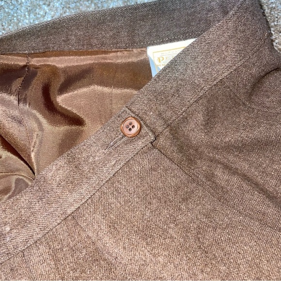 Pendleton brown Virgin Wool Skirt Straight Pencil Pockets Preppy Academia Tweed - Picture 10 of 10